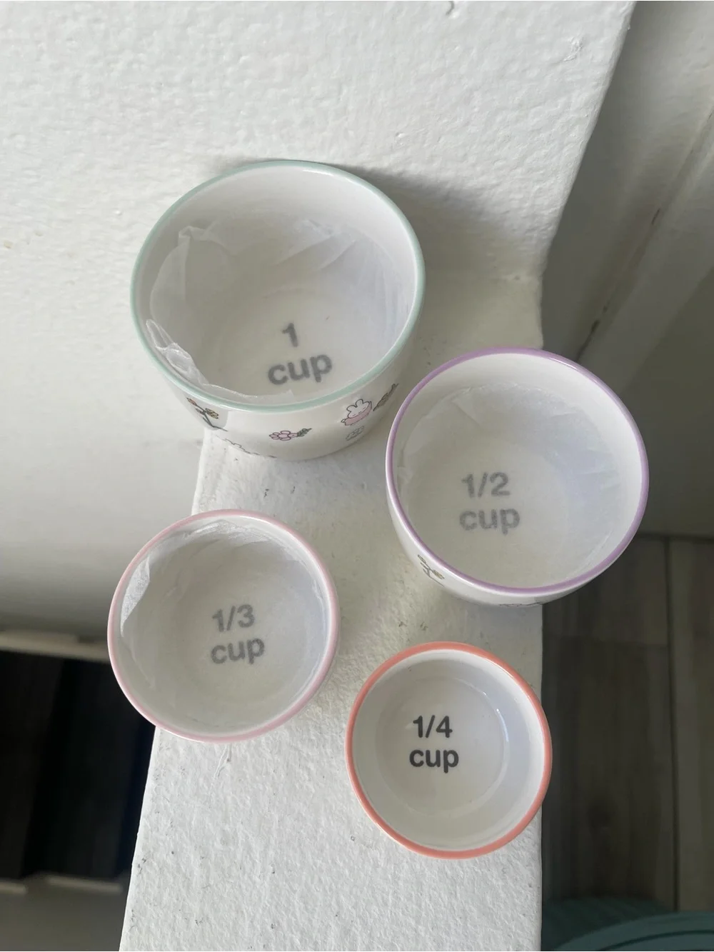 miffy Measuring Cups Set of 4 in Sage Green and Blush Pink